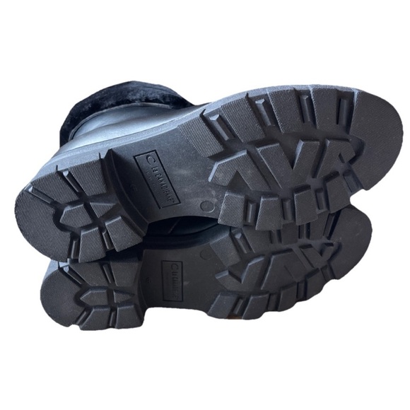 LA CANADIENNE Abba Shearling Lined Waterproof Boots Black Leather Front Zip - Picture 7 of 9